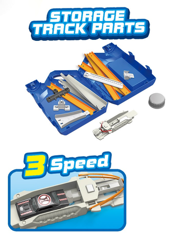מסלול שיגור כפול 3 מהירויות כולל 6 מכוניות באריזת מיכל