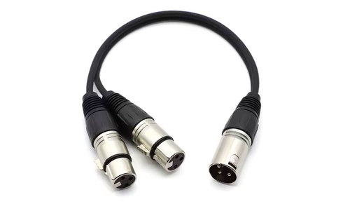 כבל Y מפצל מ XLR זכר לזוג XLR נקבה
