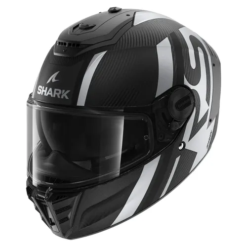 קסדה מלאה SPARTAN RS CARBON SHAWN מבית SHARK - שחור לבן