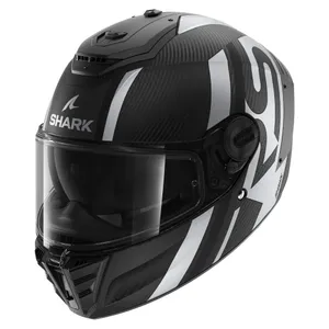 קסדה מלאה SPARTAN RS CARBON SHAWN מבית SHARK - שחור לבן