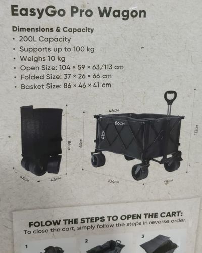 עגלת חוף מתקפלת JEEP EasyGo PRO נפח 180 ליטר - צבע ירוק