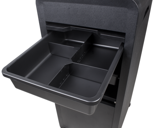 עגלת שירות מקצועית למספרה JRL Professional Trolley שחורה עם נעילה