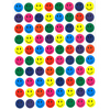 10 דפי מדבקות סמיילי מעורב צבעים- 8 בשורה