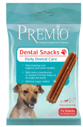 חטיף פרמיו דנטל מדיום לכלבים 180 גרם - Premio Dental Snack