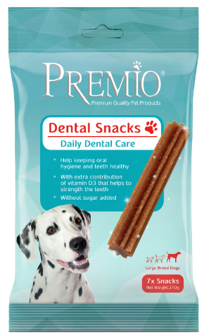 חטיף פרמיו דנטל לארג' לכלבים 270 גרם - Premio Dental Snack