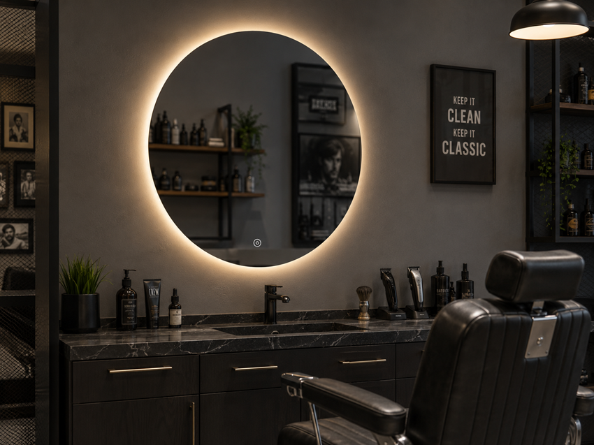 מראת LED עגולה עם לד אחורי – 100×100 ס״מ דגם P20