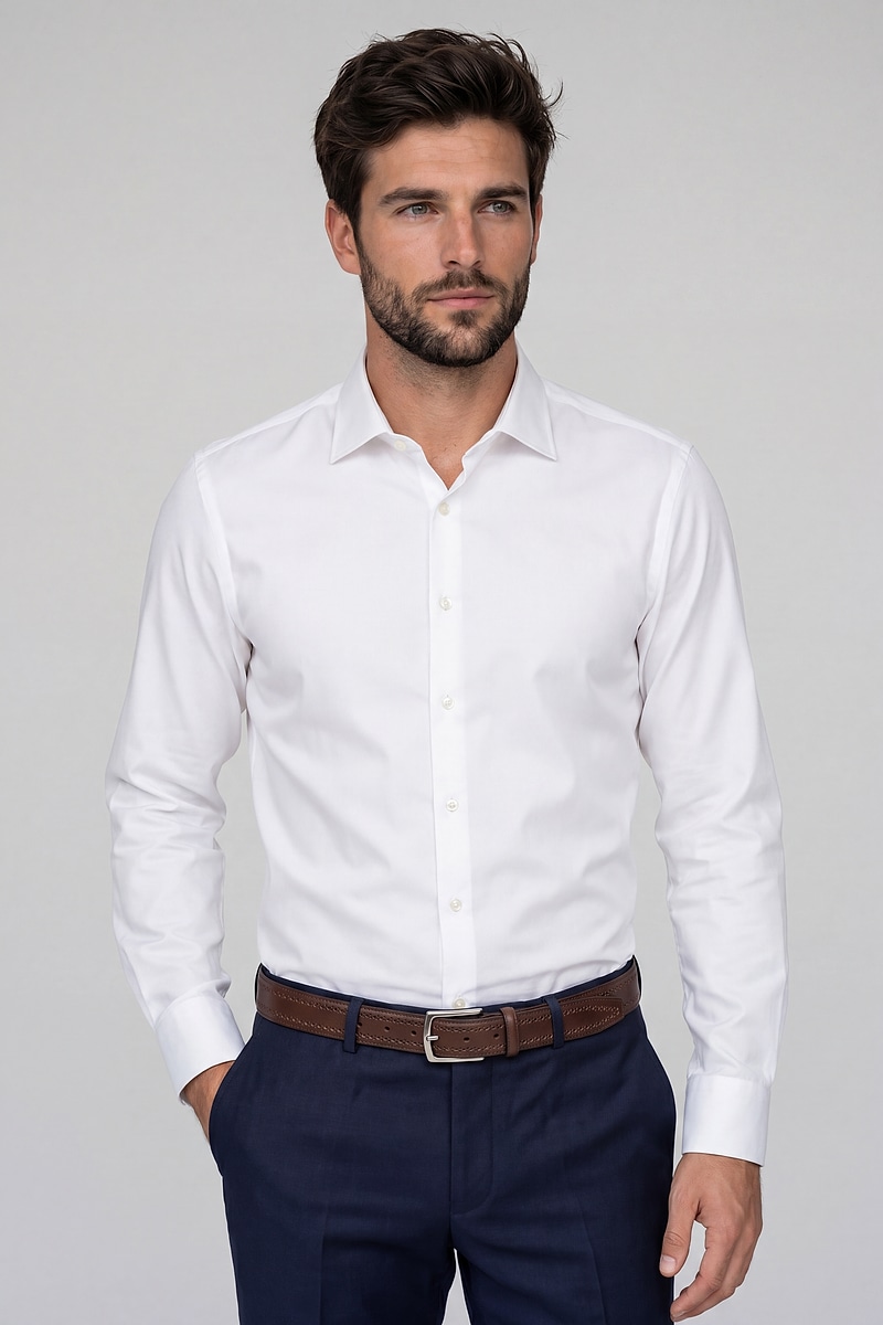 חולצה לבנה NON IRON עם ברק