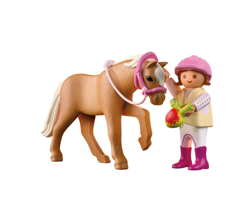 משחק פליימוביל צמד: ילדה קטנה עם הפוני שלה לגילאי 4+