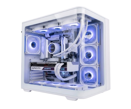 מארז Cooler Master Elite 600 ATX mid-tower USB-C Airflow White מחשב גיימינג | ELITE 600 | 850W X870M ELITE 9800X3D | 32GB | 1TB 5070 ICE
