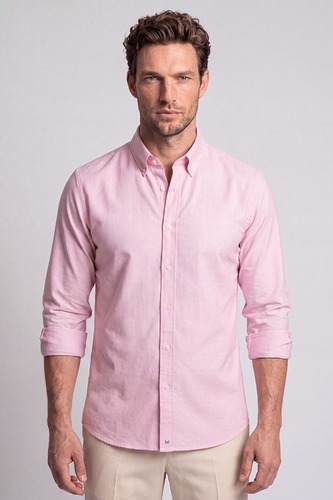חולצה ורודה NON IRON בד אוקספורד