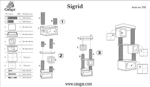 מתקן גירוד קטגט סיגריד לחתול 7121 Catagat Sigrid