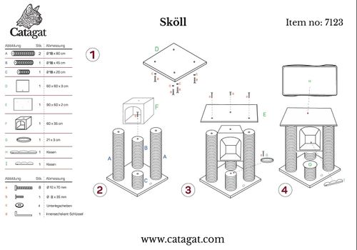 מתקן גירוד קטגט סקול לחתול 7123 Catagat Skoll