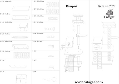 מתקן גירוד קטגט ראמפרט לחתול 7071 Catagat Rampart