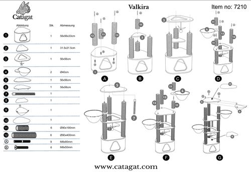 מתקן גירוד קטגט ואלקירה לחתול 7210 Catagat Valkira