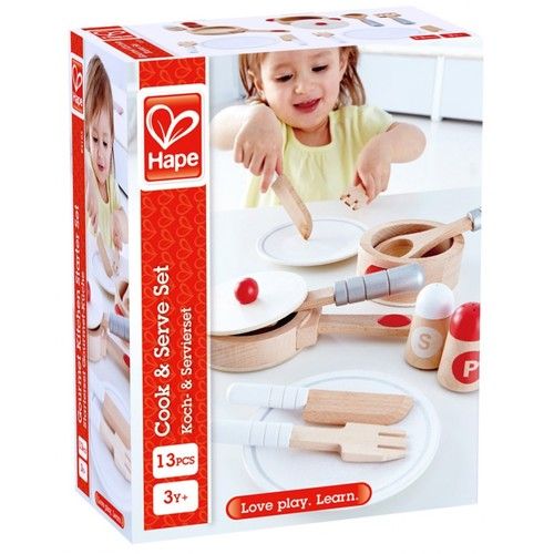   סט כלי מטבח 13 חלקים מעץ Hape
