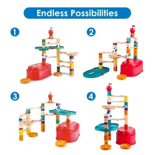 Hape סט בניית מסלולי גולות בדלי אחסון Hape