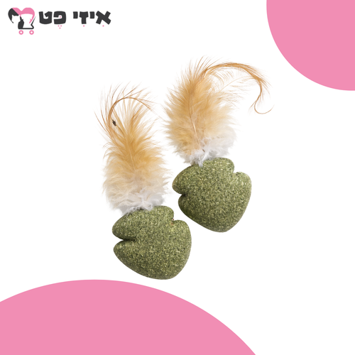 קטגט מארז דגי קטניפ עם נוצות לחתול 2 יח' Catagat Natural