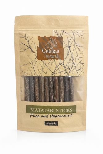 קטגט מארז מקלות מטאטבי טבעיים לחתול 10 יח' Catagat Natural
