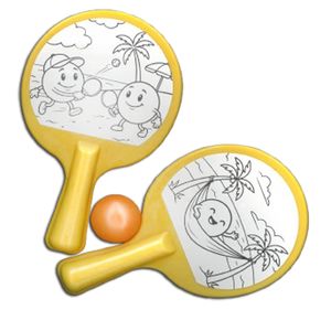10 זוגות מטקות מפלסטיק לצביעה + כדור