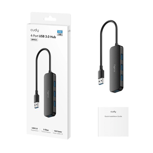 מפצל CUDY UH40A 4-Port USB 3.0 Hub