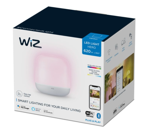 מנורת שולחן חכמה בעיצוב בגימור לבן Wiz Hero