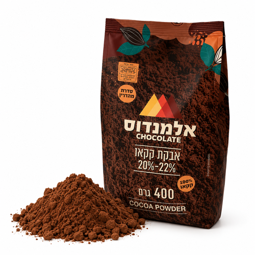 אבקת קקאו הולנדי טהור 20-22% 400 גרם אלמנדוס