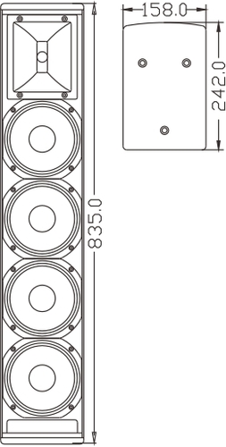 רמקול עמוד Two-Way 4×6 אינץ' 6