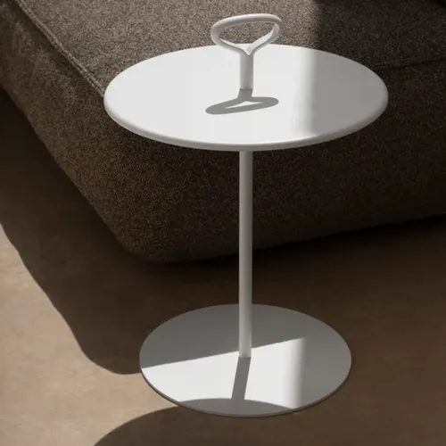 שולחן צד-מגש לבן לגינה   PORTER- White Garden side table 