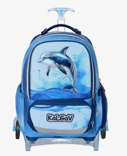 המארז המושלם TROLLEY Dolphin סט תיק+3 חלקים X FIX טרולי -דולפין כחול/גרדיאנט