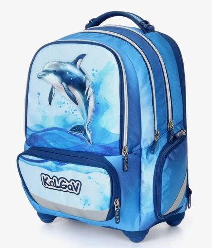 המארז המושלם TROLLEY Dolphin סט תיק+3 חלקים X FIX טרולי -דולפין כחול/גרדיאנט