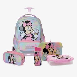 המארז המושלם TROLLEY Minnie Mouse סט תיק גב + 3 חלקים X FIX טרולי - מיני מאוס ורוד