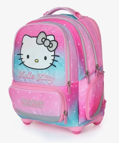 המארז המושלם  TROLLEY Hello Kitty סט תיק גב + 3 חלקים X FIX טרולי - הלו קיטי ורוד/גרדיאנט