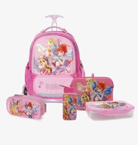 המארז המושלם TROLLEY Winx סט תיק גב + 3 X FIX טרולי - ווינקס ורוד