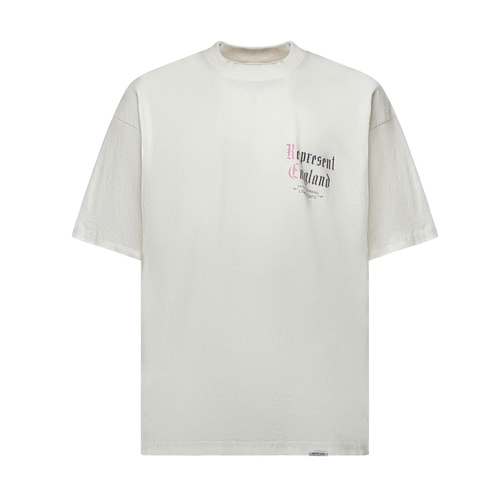 חולצה REPRESENT מידות S-XXL לגברים בגוון לבן עם הדפס ורוד