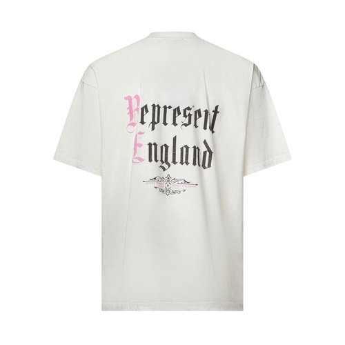 חולצה REPRESENT מידות S-XXL לגברים בגוון לבן עם הדפס ורוד