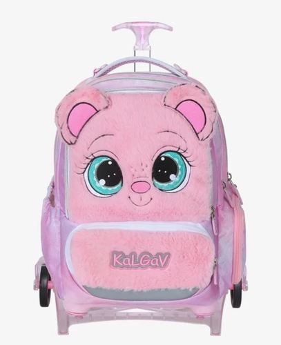 המארז המושלם  TROLLEY Koala סט תיק גב + 3 חלקים X FIX טרולי - קואלה ורוד/ פרווה