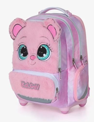 המארז המושלם  TROLLEY Koala סט תיק גב + 3 חלקים X FIX טרולי - קואלה ורוד/ פרווה
