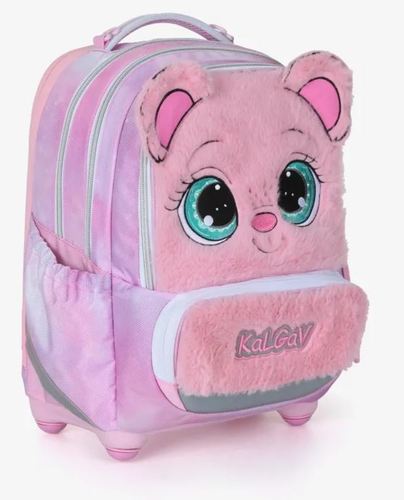 המארז המושלם  TROLLEY Koala סט תיק גב + 3 חלקים X FIX טרולי - קואלה ורוד/ פרווה