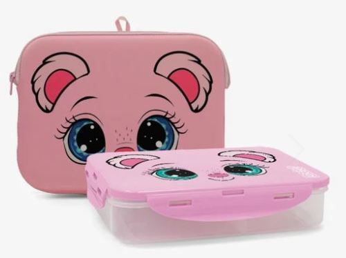 המארז המושלם  TROLLEY Koala סט תיק גב + 3 חלקים X FIX טרולי - קואלה ורוד/ פרווה
