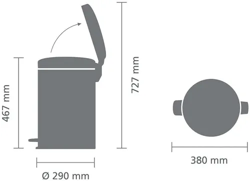 פח ברבנטיה 20 ליטר Brabantia ניקל מוברש