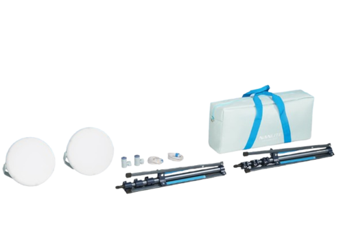 קיט 2 פאנלי לד עגולים עם סטנדים Nanlite miro 60c RGB Kit