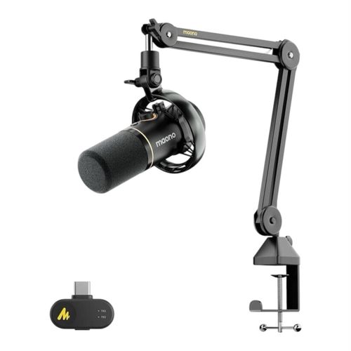 Maono PD200WS USB מיקרופון פודקאסט דינמי מגוון חיבורים - אלחוטי או כבל USB או כבל XLR
