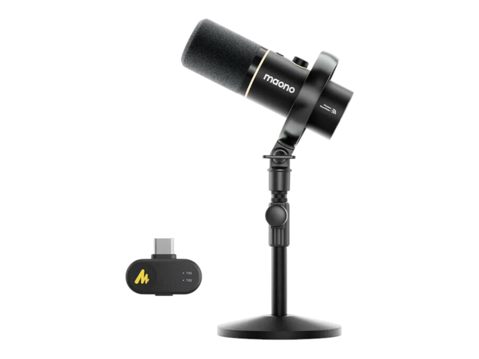 Maono PD200WT USB מיקרופון פודקאסט דינמי מגוון חיבורים - אלחוטי או כבל מיקרופון או כבל