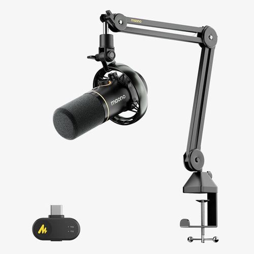Maono PD200WS USB מיקרופון פודקאסט דינמי מגוון חיבורים - אלחוטי או כבל USB או כבל XLR
