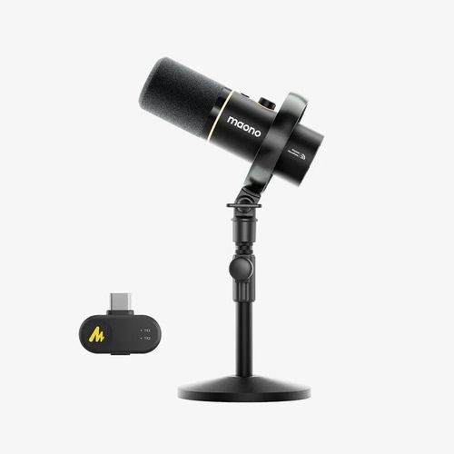 Maono PD200WT USB מיקרופון פודקאסט דינמי מגוון חיבורים - אלחוטי או כבל מיקרופון או כבל