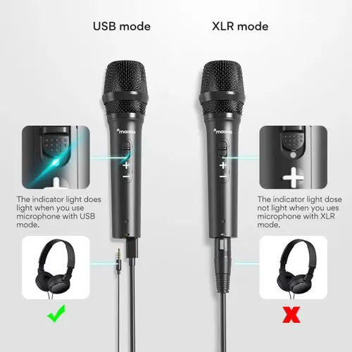MAONO AU-HD300T מיקרופון דינמי בחיבור USB או XLR