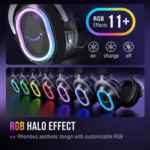 Fifine AmpliGame H13 — אוזניות גיימינג USB עם 7.1 Surround, RGB, ומיקרופון ANC