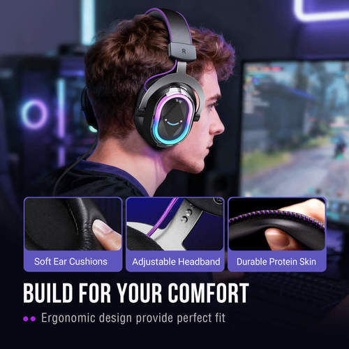 Fifine AmpliGame H13 — אוזניות גיימינג USB עם 7.1 Surround, RGB, ומיקרופון ANC