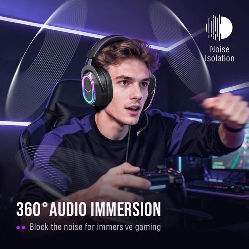 Fifine AmpliGame H13 — אוזניות גיימינג USB עם 7.1 Surround, RGB, ומיקרופון ANC
