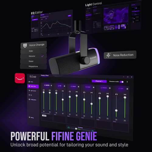 מיקרופון סטרימינג Fifine AmpliGame AM8PROT - ערכה עם זרוע שולחנית 30